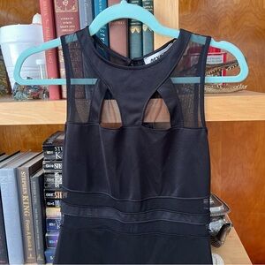 Mystic Black Mesh Detail Cutout Dress Bodycon